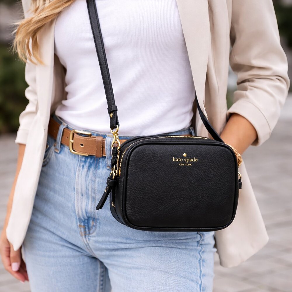 Kate Spade Pyper Mulberry Street Crossbody Black Pebbled Leather NWT - Picture 2 of 16